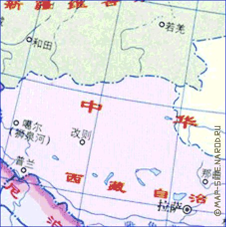 Administrativa mapa de Republica Popular da China em chines