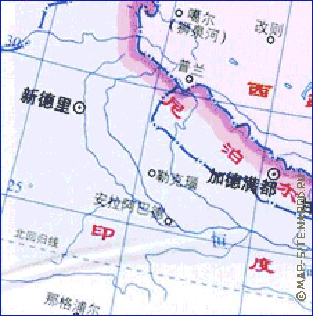 Administrativa mapa de Republica Popular da China em chines