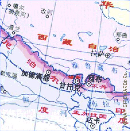 Administrativa mapa de Republica Popular da China em chines