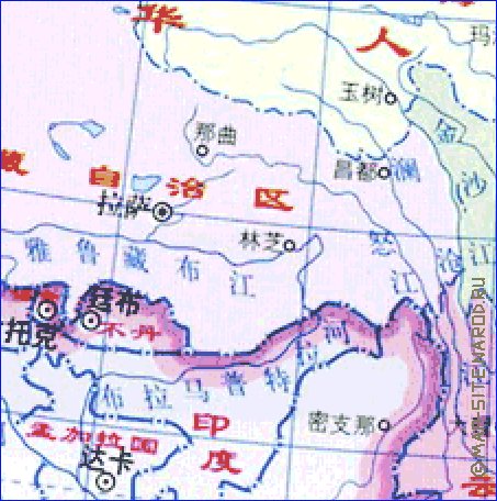 Administrativa mapa de Republica Popular da China em chines