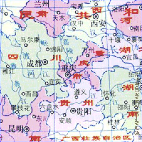 Administratives carte de Republique populaire de Chine en langue chinoise