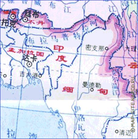 Administrativa mapa de Republica Popular da China em chines