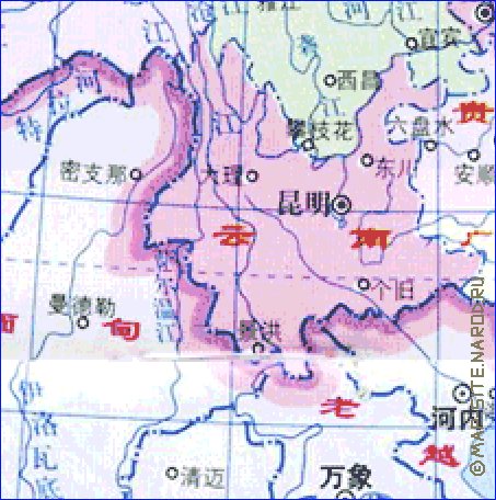 Administrativa mapa de Republica Popular da China em chines