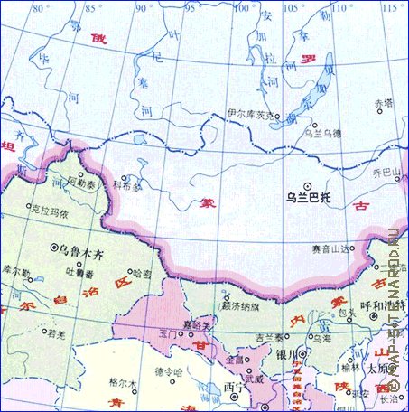 Administrativa mapa de Republica Popular da China em chines