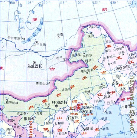 Administrativa mapa de Republica Popular da China em chines