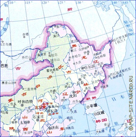 Administrativa mapa de Republica Popular da China em chines