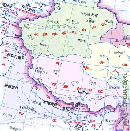 Administrativa mapa de Republica Popular da China em chines