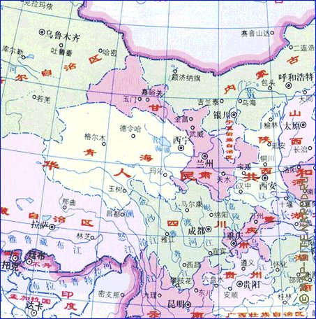 Administrativa mapa de Republica Popular da China em chines