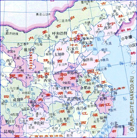 Administrativa mapa de Republica Popular da China em chines