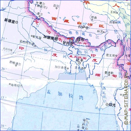 Administrativa mapa de Republica Popular da China em chines