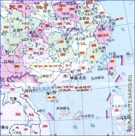 Administrativa mapa de Republica Popular da China em chines