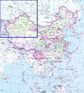 Administrativa mapa de Republica Popular da China em chines