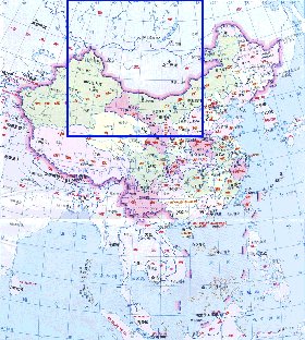 Administrativa mapa de Republica Popular da China em chines