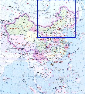 Administrativa mapa de Republica Popular da China em chines