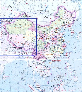 Administrativa mapa de Republica Popular da China em chines