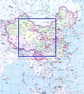 Administrativa mapa de Republica Popular da China em chines