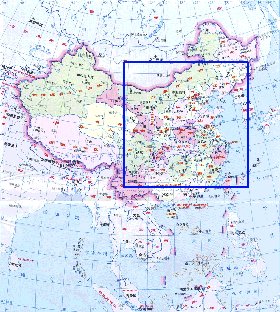 Administrativa mapa de Republica Popular da China em chines