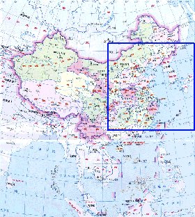 Administrativa mapa de Republica Popular da China em chines