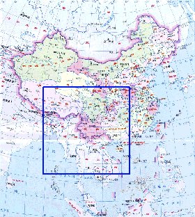 Administrativa mapa de Republica Popular da China em chines