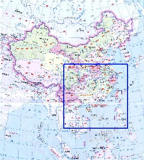 Administrativa mapa de Republica Popular da China em chines