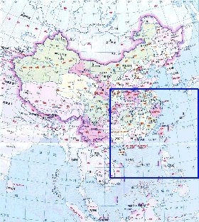 Administrativa mapa de Republica Popular da China em chines