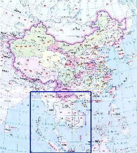 Administrativa mapa de Republica Popular da China em chines