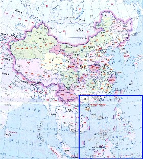 Administrativa mapa de Republica Popular da China em chines