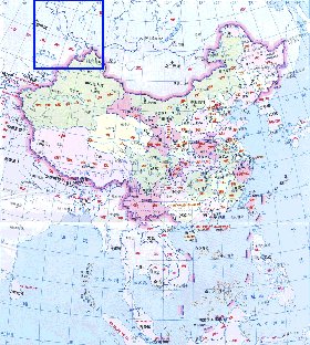 Administrativa mapa de Republica Popular da China em chines