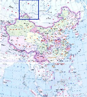 Administrativa mapa de Republica Popular da China em chines