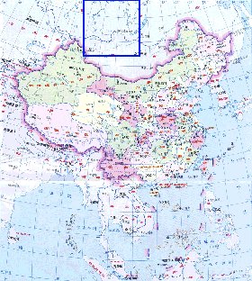 Administrativa mapa de Republica Popular da China em chines