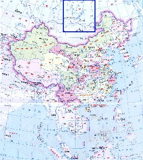 Administrativa mapa de Republica Popular da China em chines