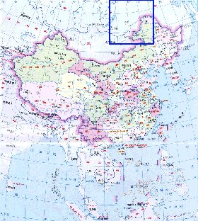 Administrativa mapa de Republica Popular da China em chines