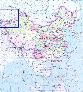 Administrativa mapa de Republica Popular da China em chines