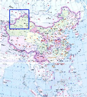 Administrativa mapa de Republica Popular da China em chines