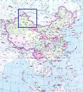 Administrativa mapa de Republica Popular da China em chines