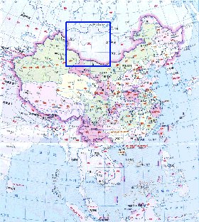 Administrativa mapa de Republica Popular da China em chines