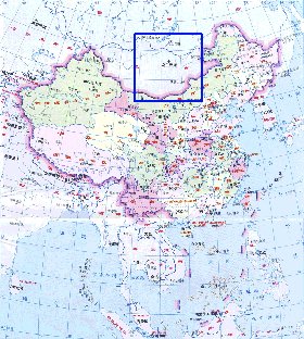 Administrativa mapa de Republica Popular da China em chines