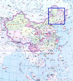 Administrativa mapa de Republica Popular da China em chines