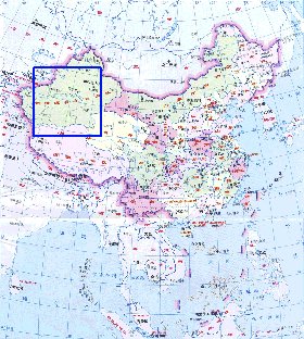 Administrativa mapa de Republica Popular da China em chines