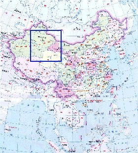 Administrativa mapa de Republica Popular da China em chines