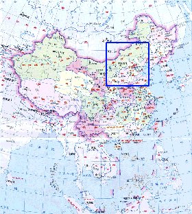 Administrativa mapa de Republica Popular da China em chines