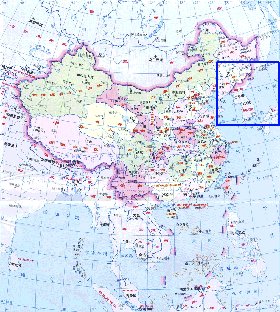 Administrativa mapa de Republica Popular da China em chines