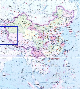 Administrativa mapa de Republica Popular da China em chines