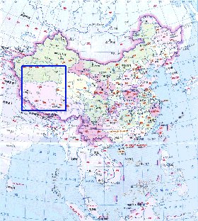 Administrativa mapa de Republica Popular da China em chines