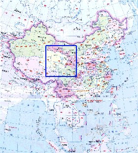 Administrativa mapa de Republica Popular da China em chines