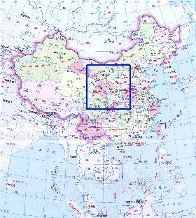 Administrativa mapa de Republica Popular da China em chines