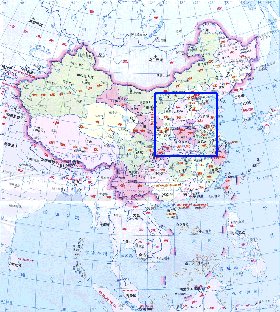 Administrativa mapa de Republica Popular da China em chines