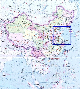 Administrativa mapa de Republica Popular da China em chines