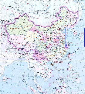 Administrativa mapa de Republica Popular da China em chines