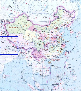 Administrativa mapa de Republica Popular da China em chines